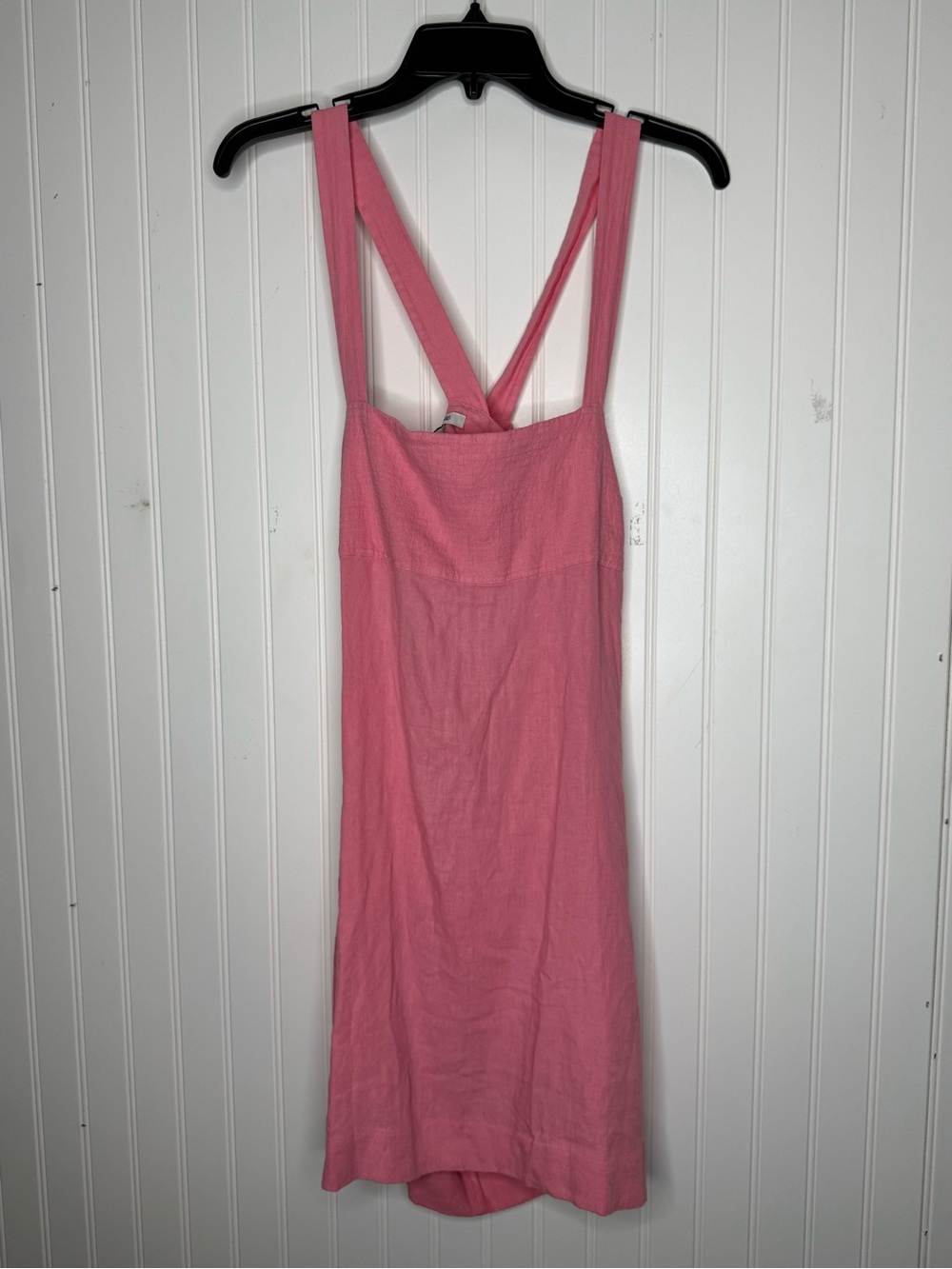 NWOT Madewell Criss Cross Open Back Linen Blend Mini Dress with Button Back 8